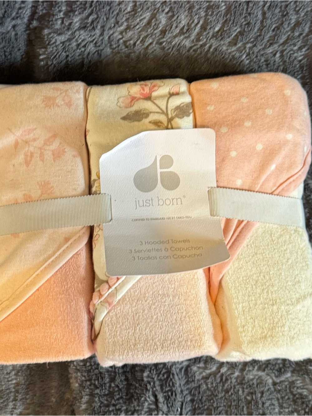 Just Born Baby Hooded Towels - Peach Mix